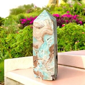 Hemimorphite STUNNING Caribbean Blue Raw Druzy Tower